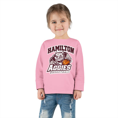 Toddler Long Sleeve Tee \ Hamilton Aggies Basketball \ HABB1