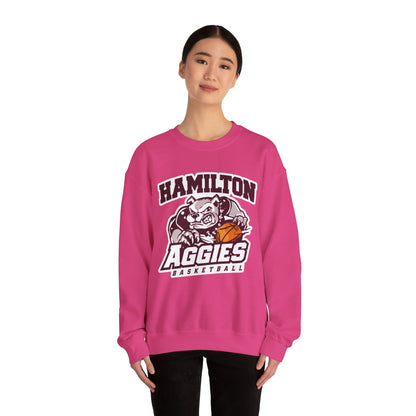 Adult Crewneck Sweatshirt \ Hamilton Aggies Basketball \ HABK1