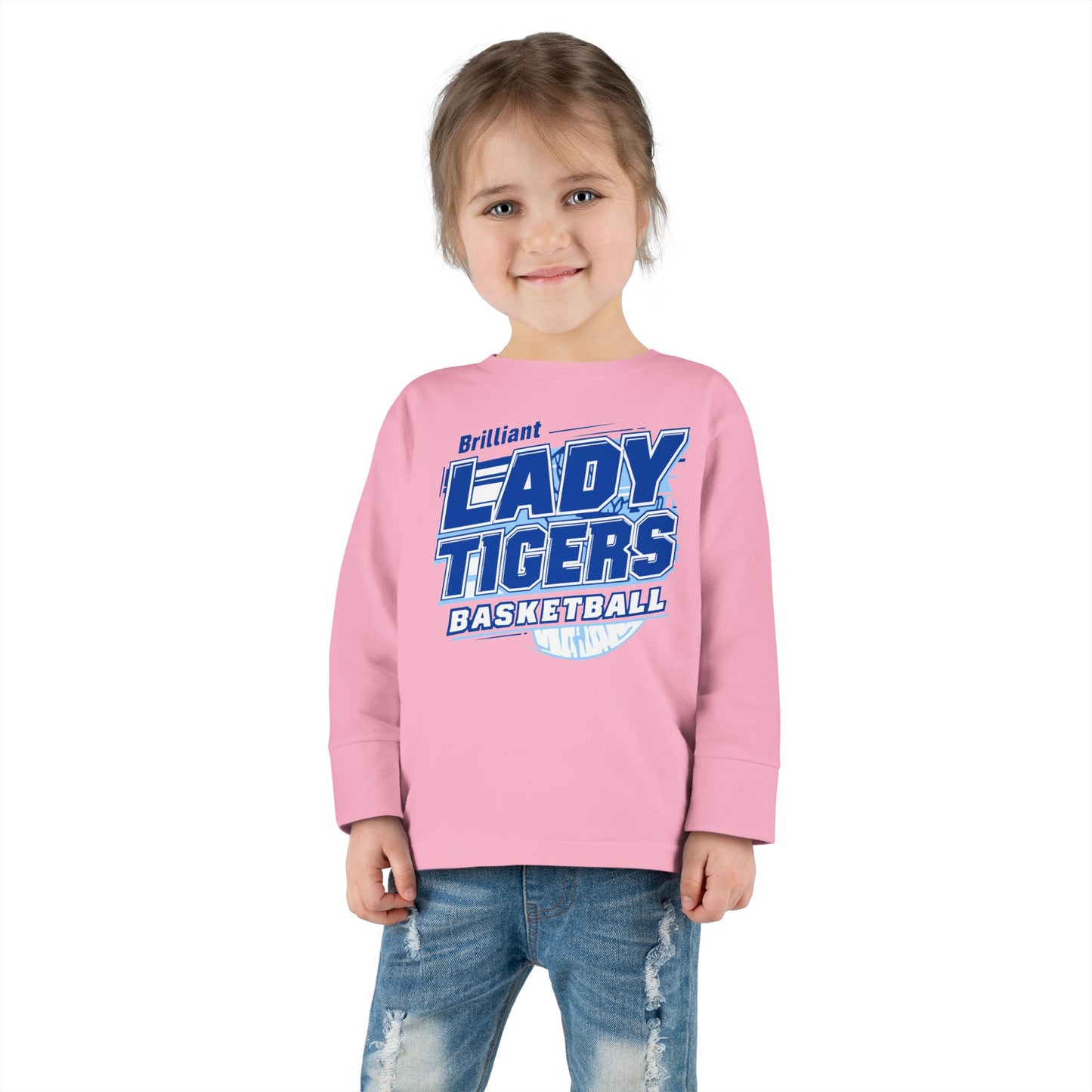 Toddler Long Sleeve Tee \ Brilliant Tigers Basketball \ BTBKG2