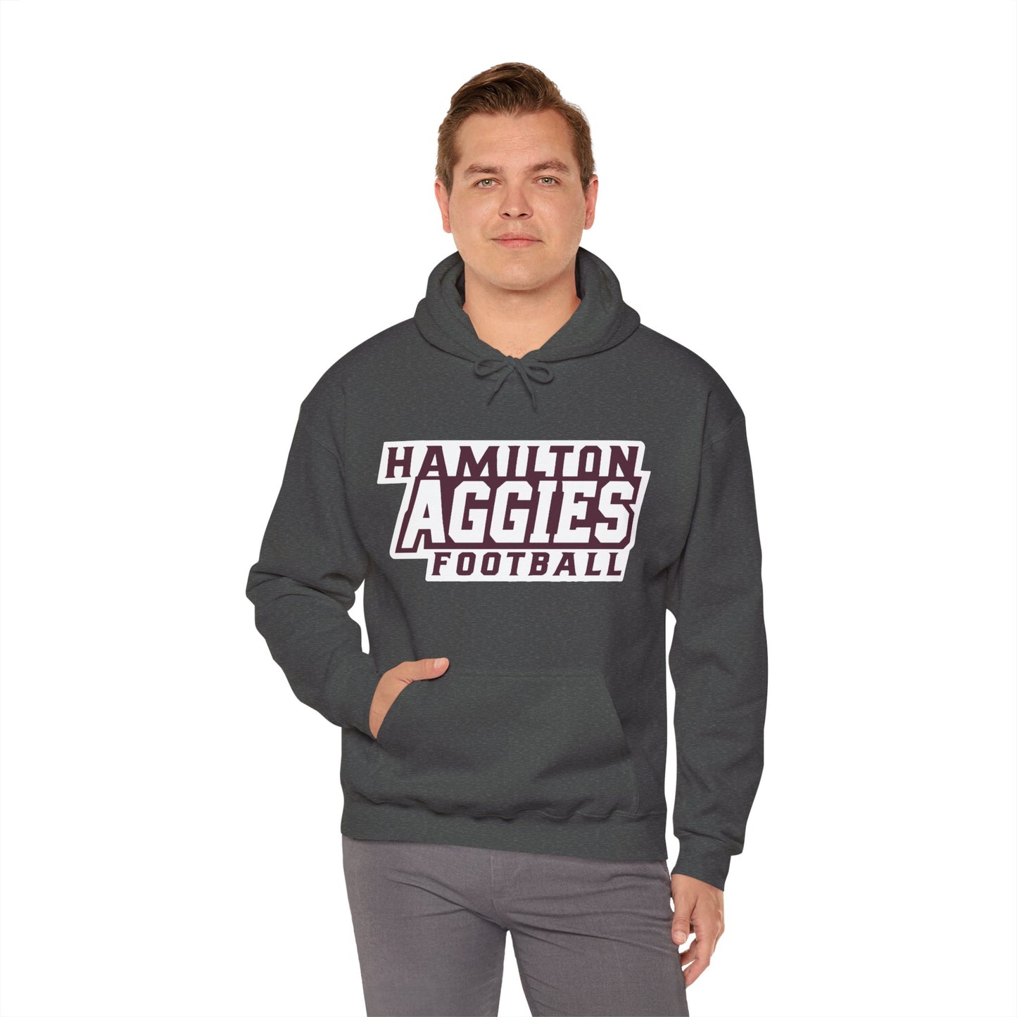Adult Hoodie Sweatshirt \ Hamilton Aggies Football \ HAF1