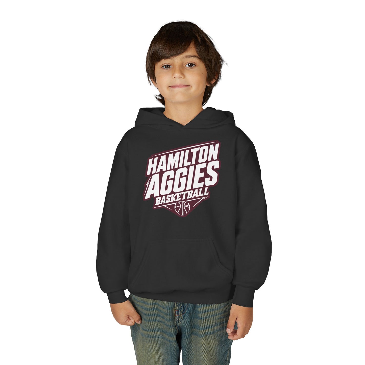 Youth Hoodie Sweatshirt \ Hamilton Aggies Basketball \ HABB2