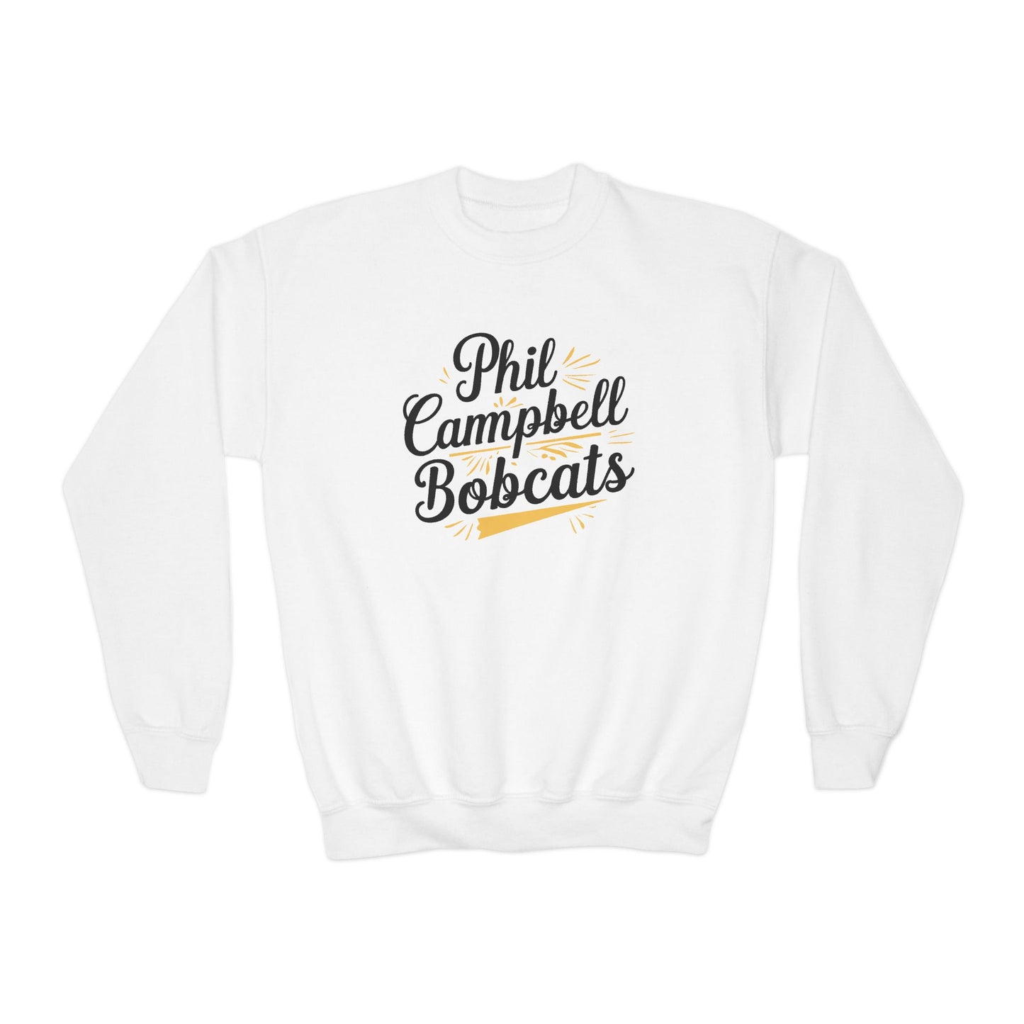 Youth Crewneck Sweatshirt — "Phil Campbell Bobcats" School Spirit Pullover