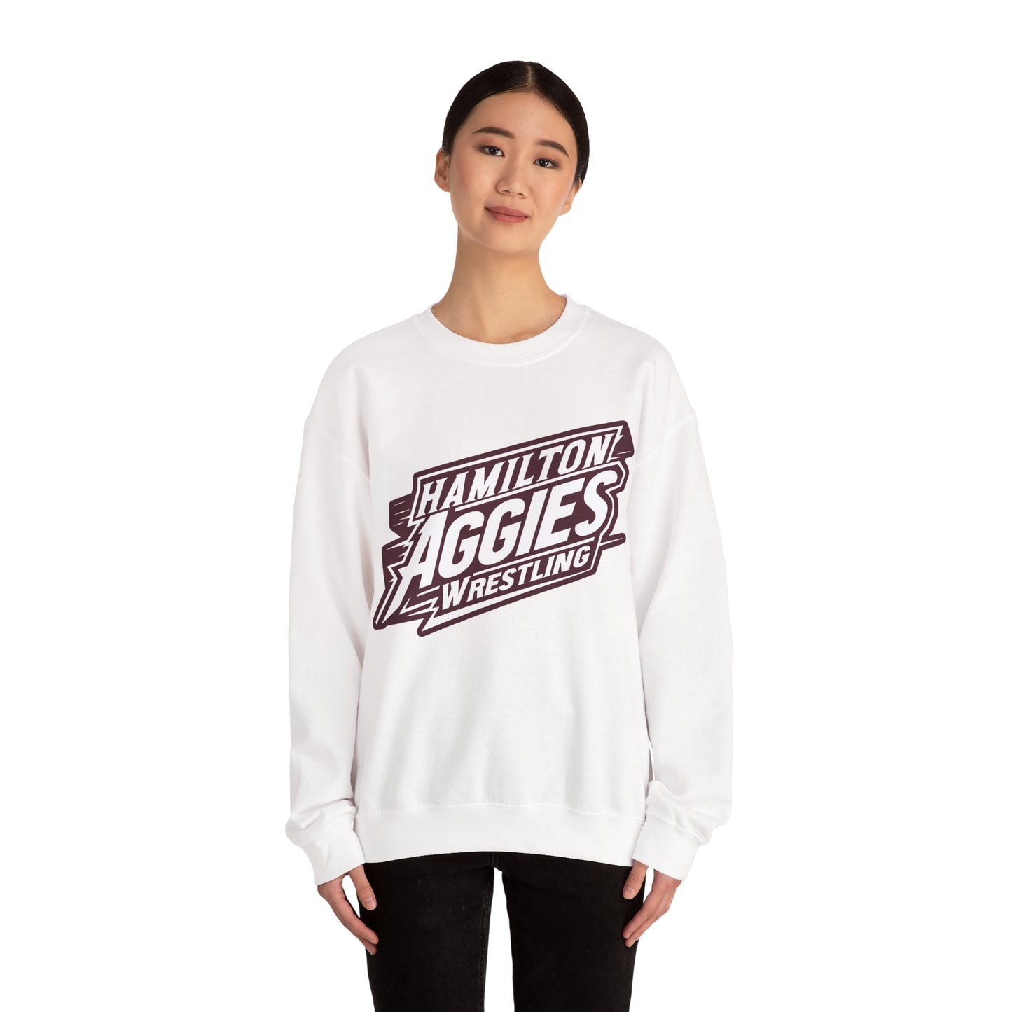 Adult Crewneck Sweatshirt \ Hamilton Aggies Wrestling \ HAW1