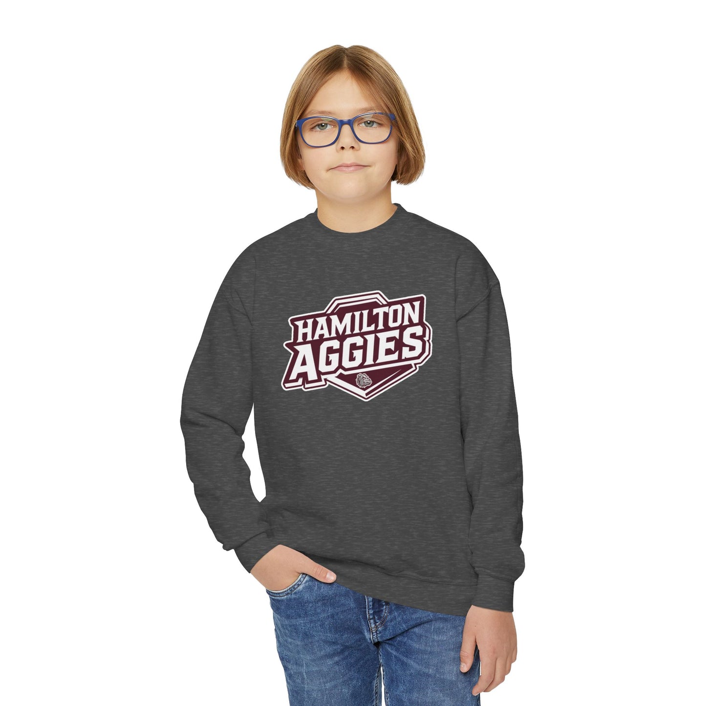 Youth Crewneck Sweatshirt \ Hamilton Aggies \ HA1
