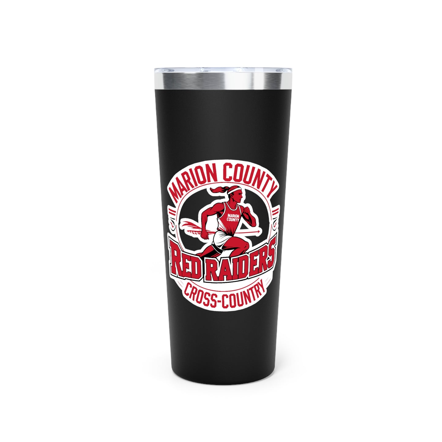 22oz Copper Insulated Tumbler \ Marion County Red Raiders Cross-Country \ MCCC2