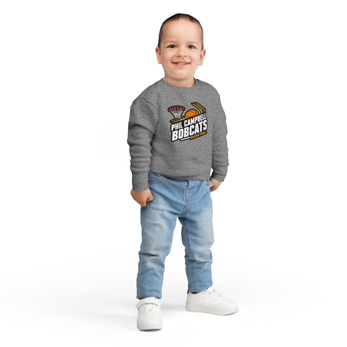 Toddler Crewneck Sweatshirt \ Phil Campbell Bobcats Basketball \ PCBBK1