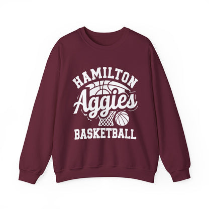 Adult Crewneck Sweatshirt \ Hamilton Aggies Basketball \ HABKG1