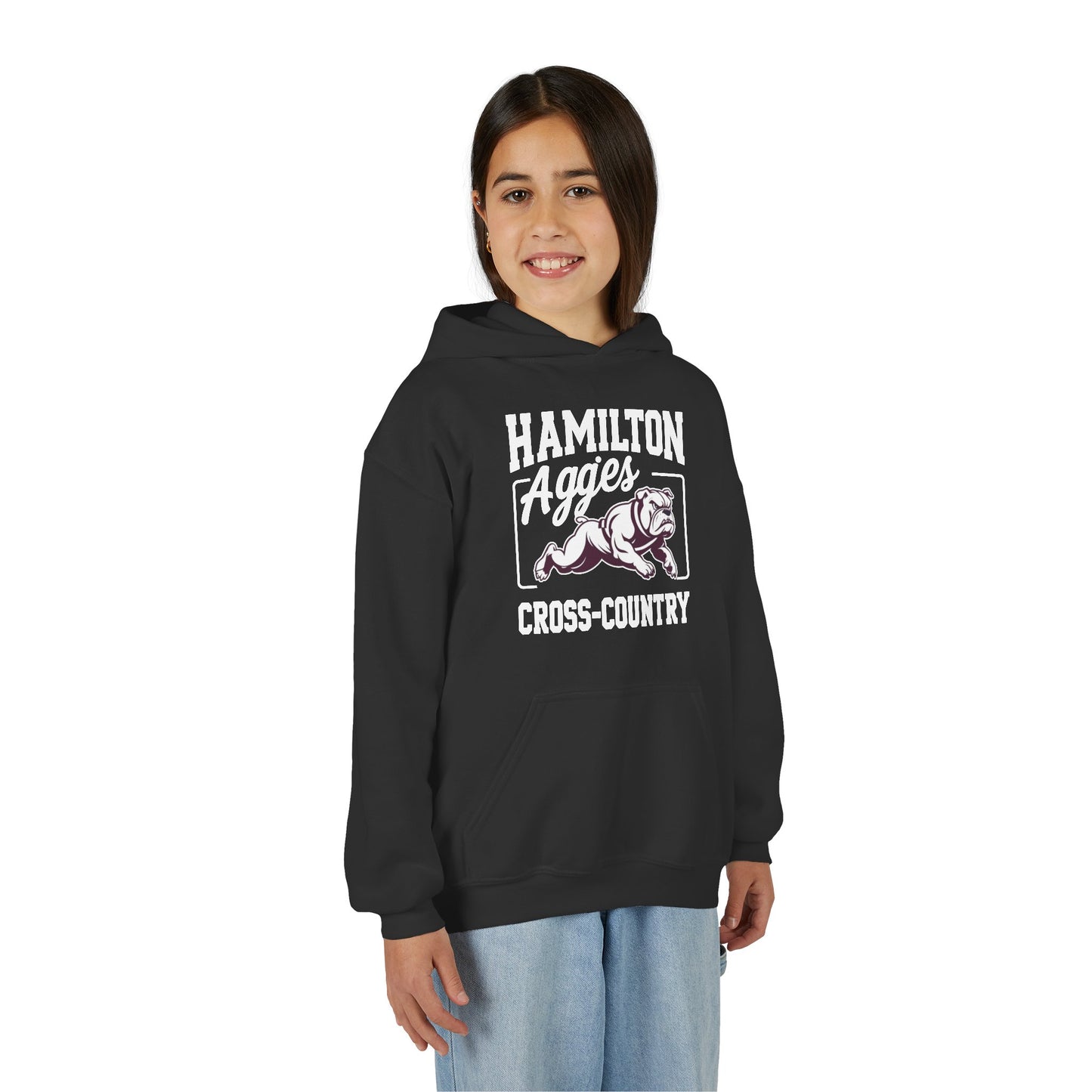 Youth Hoodie Sweatshirt \ Hamilton Aggies Cross-Country \ HCC2