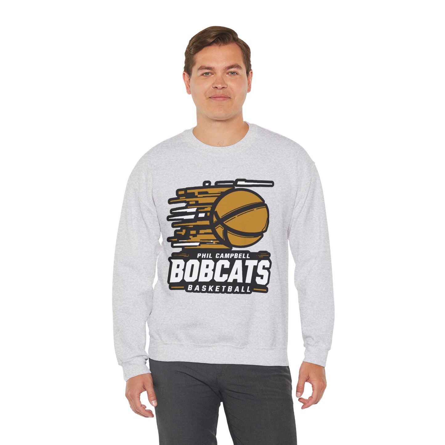 Adult Crewneck Sweatshirt \ Phil Campbell Bobcats Basketball \ PCBBK2