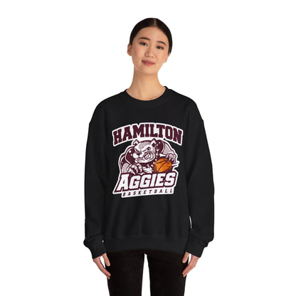 Adult Crewneck Sweatshirt \ Hamilton Aggies Basketball \ HABK1