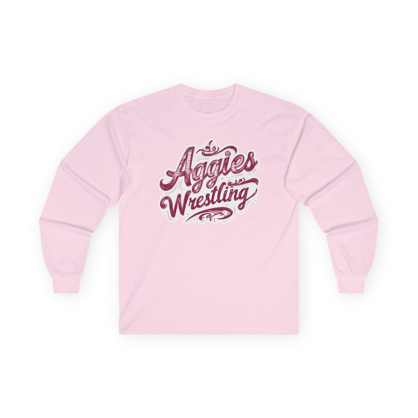 Adult Long Sleeve Tee \ Hamilton Aggies Wrestling \ HAWG2