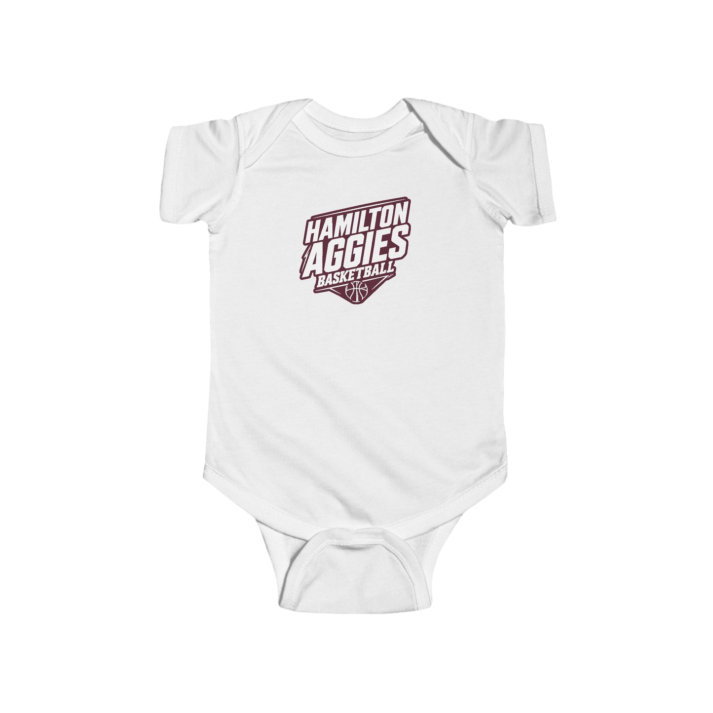 Short Sleeve Baby Bodysuit \ Hamilton Aggies Basketball \ HABK2