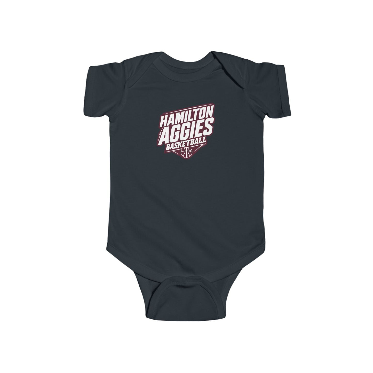 Short Sleeve Baby Bodysuit \ Hamilton Aggies Basketball \ HABK2