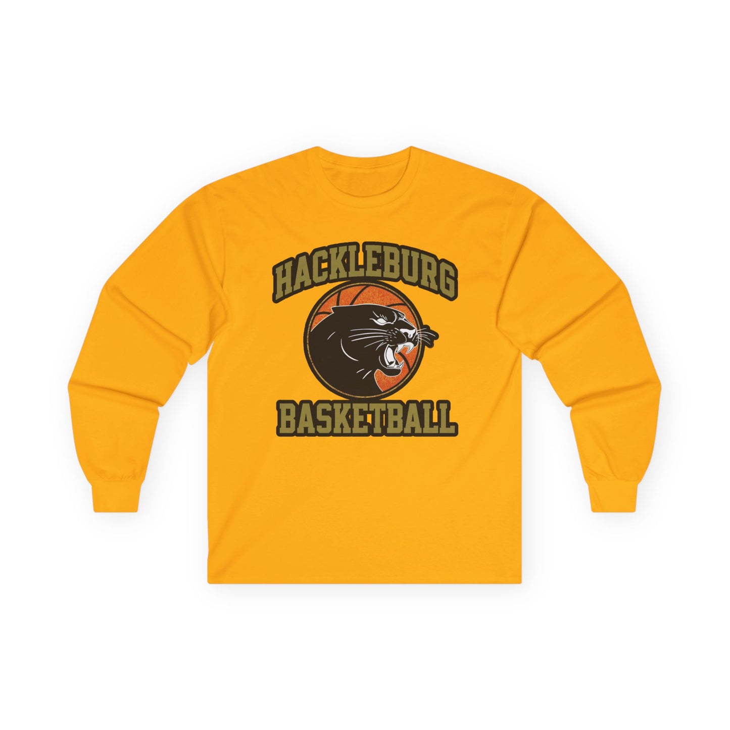 Adult Long Sleeve Tee \ Hackleburg Panther Basketball \ HPBK1