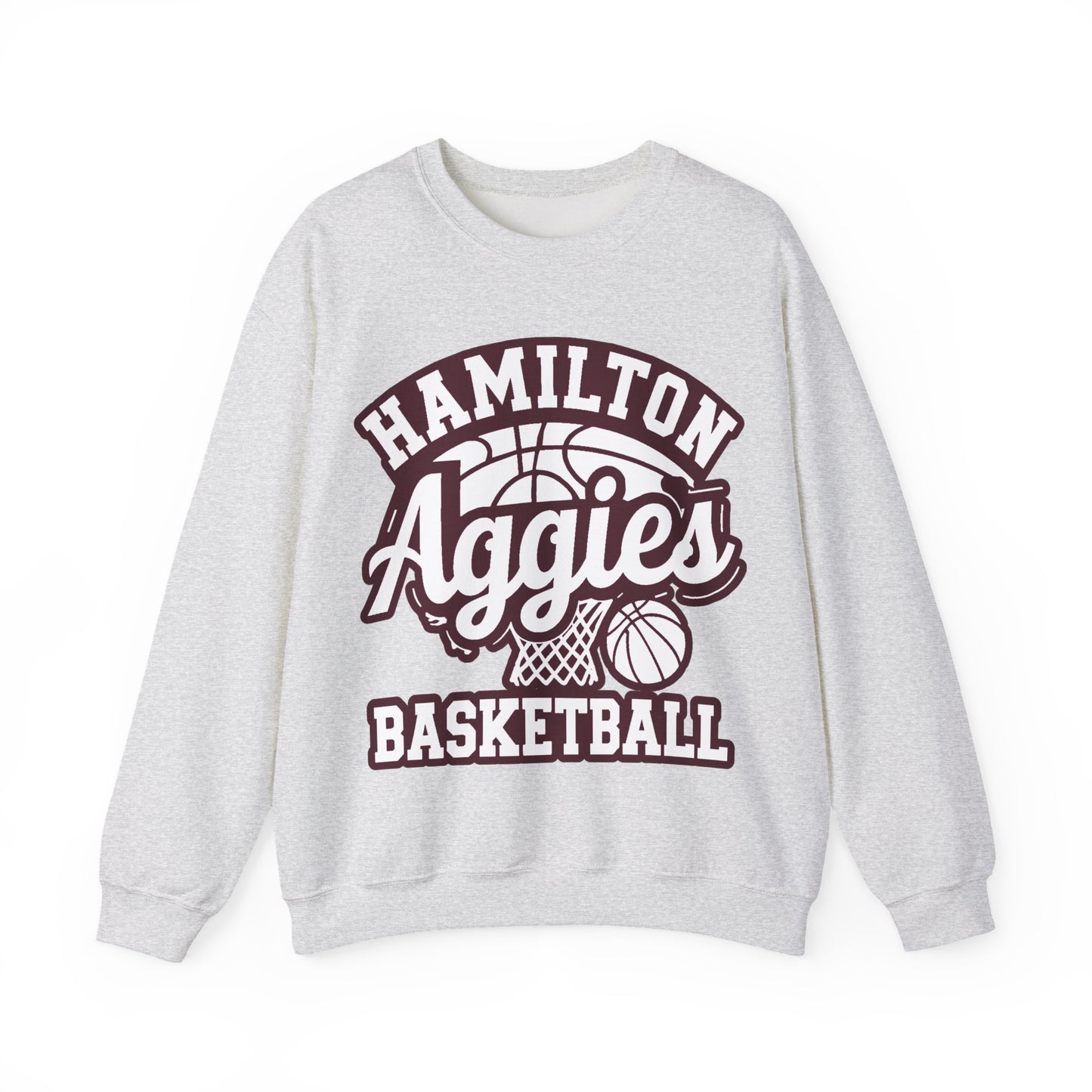 Adult Crewneck Sweatshirt \ Hamilton Aggies Basketball \ HABBG1