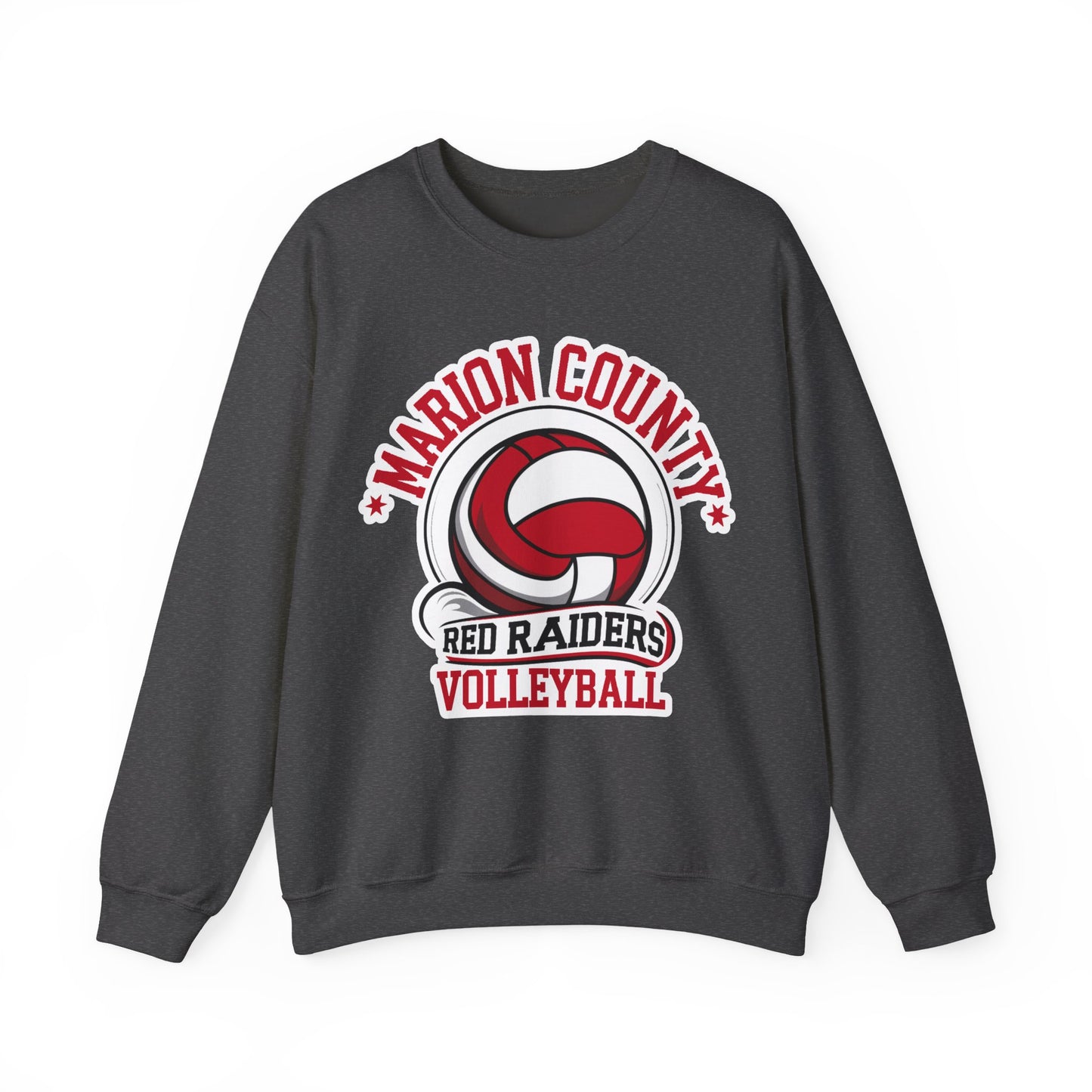 Adult Crewneck Sweatshirt \ Marion County Red Raiders Volleyball \ MCV1