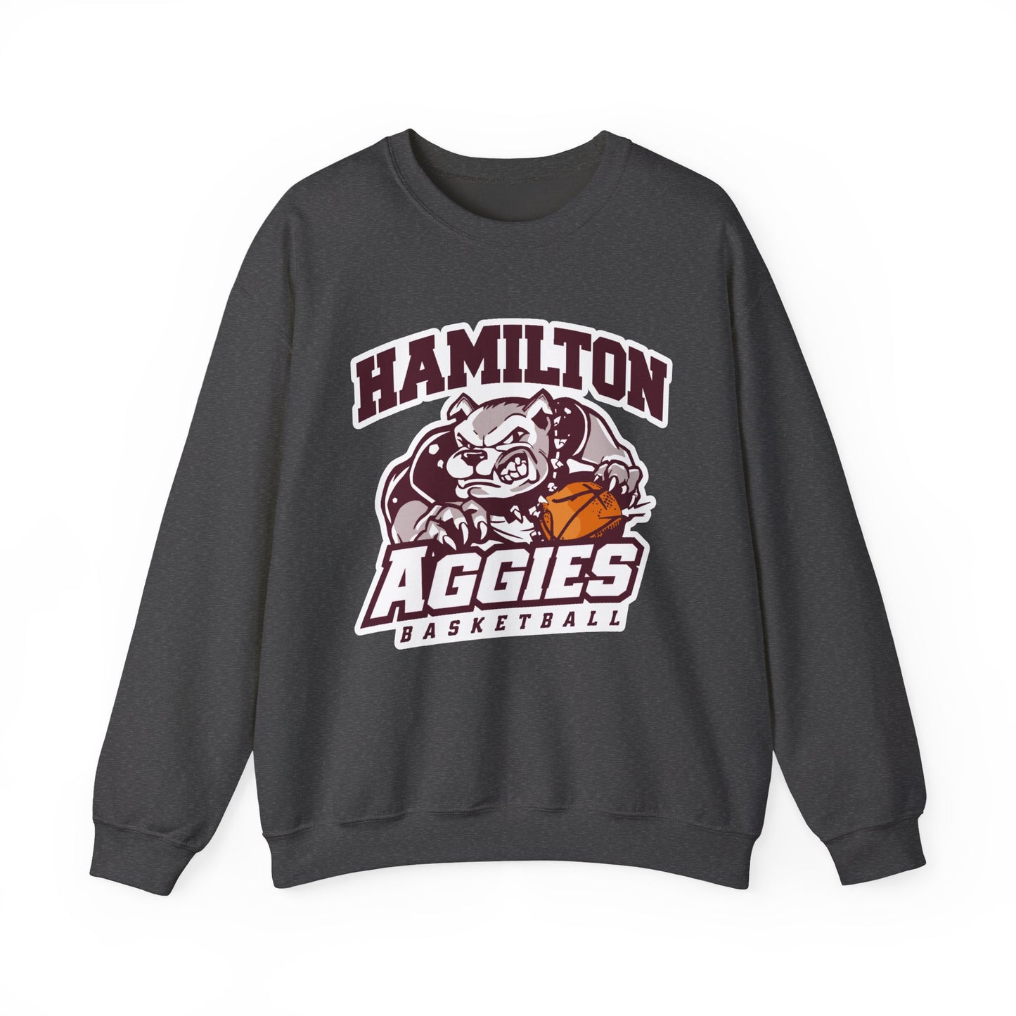 Adult Crewneck Sweatshirt \ Hamilton Aggies Basketball \ HABK1