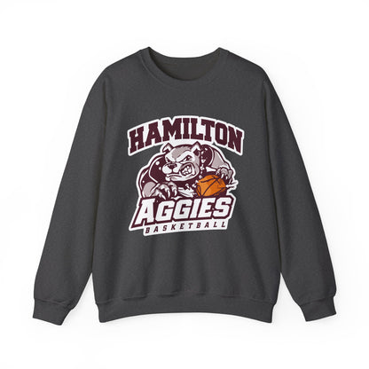 Adult Crewneck Sweatshirt \ Hamilton Aggies Basketball \ HABK1