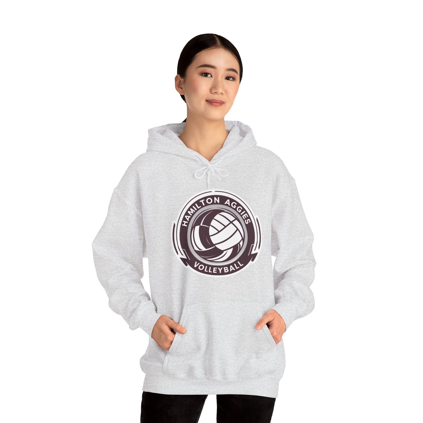 Adult Hoodie Sweatshirt \ Hamilton Aggies Volleyball \ HAV1