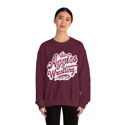 Adult Crewneck Sweatshirt \ Hamilton Aggies Wrestling \ HAWG2