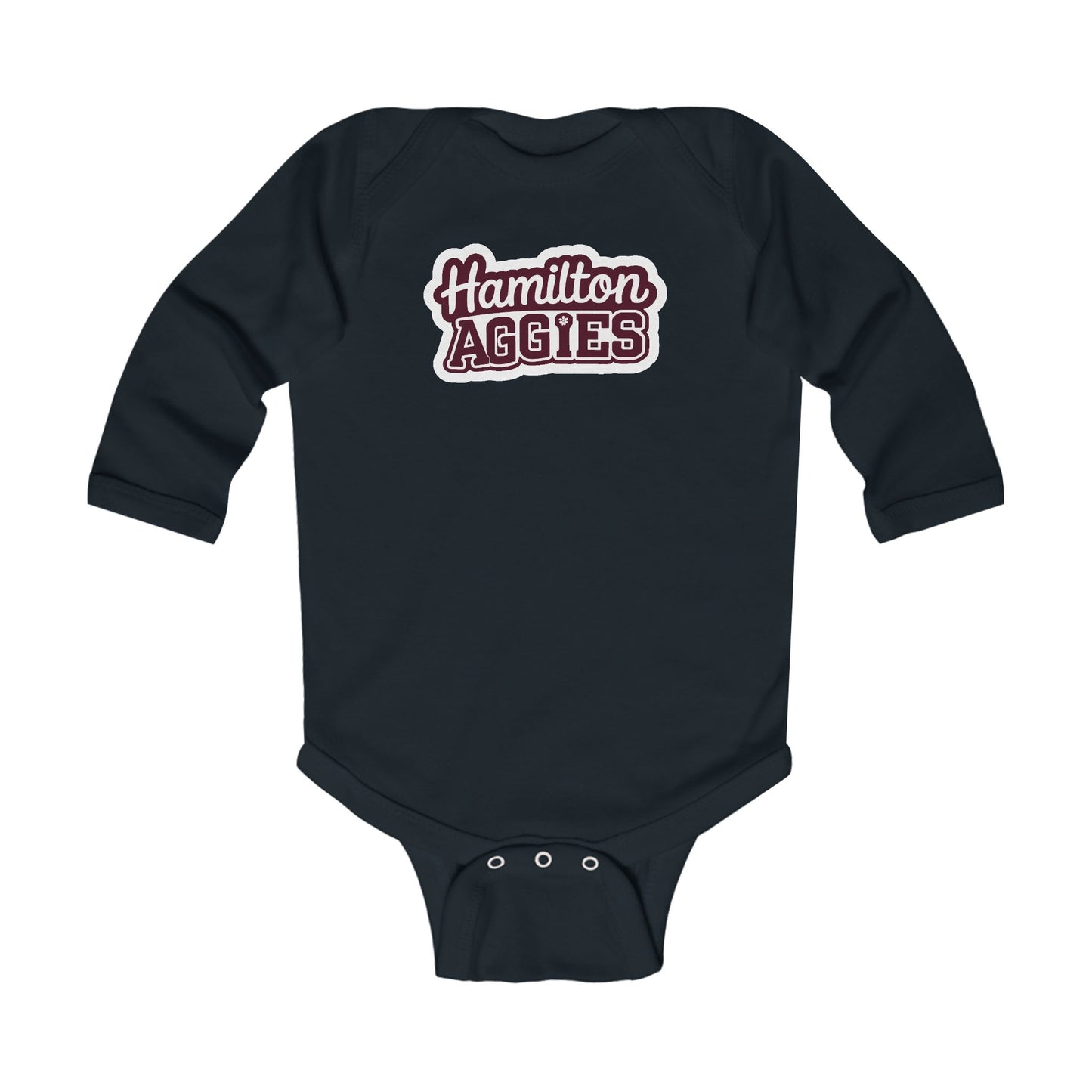 Long Sleeve Baby Bodysuit \ Hamilton Aggies \ HAG2