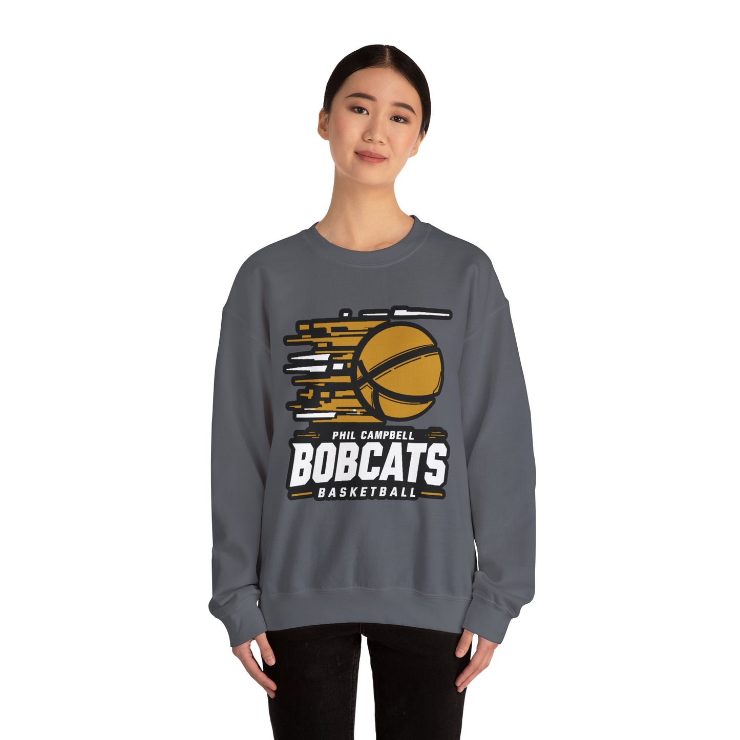 Adult Crewneck Sweatshirt \ Phil Campbell Bobcats Basketball \ PCBBK2