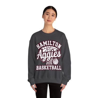 Adult Crewneck Sweatshirt \ Hamilton Aggies Basketball \ HABBG1