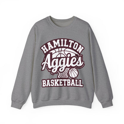 Adult Crewneck Sweatshirt \ Hamilton Aggies Basketball \ HABBG1