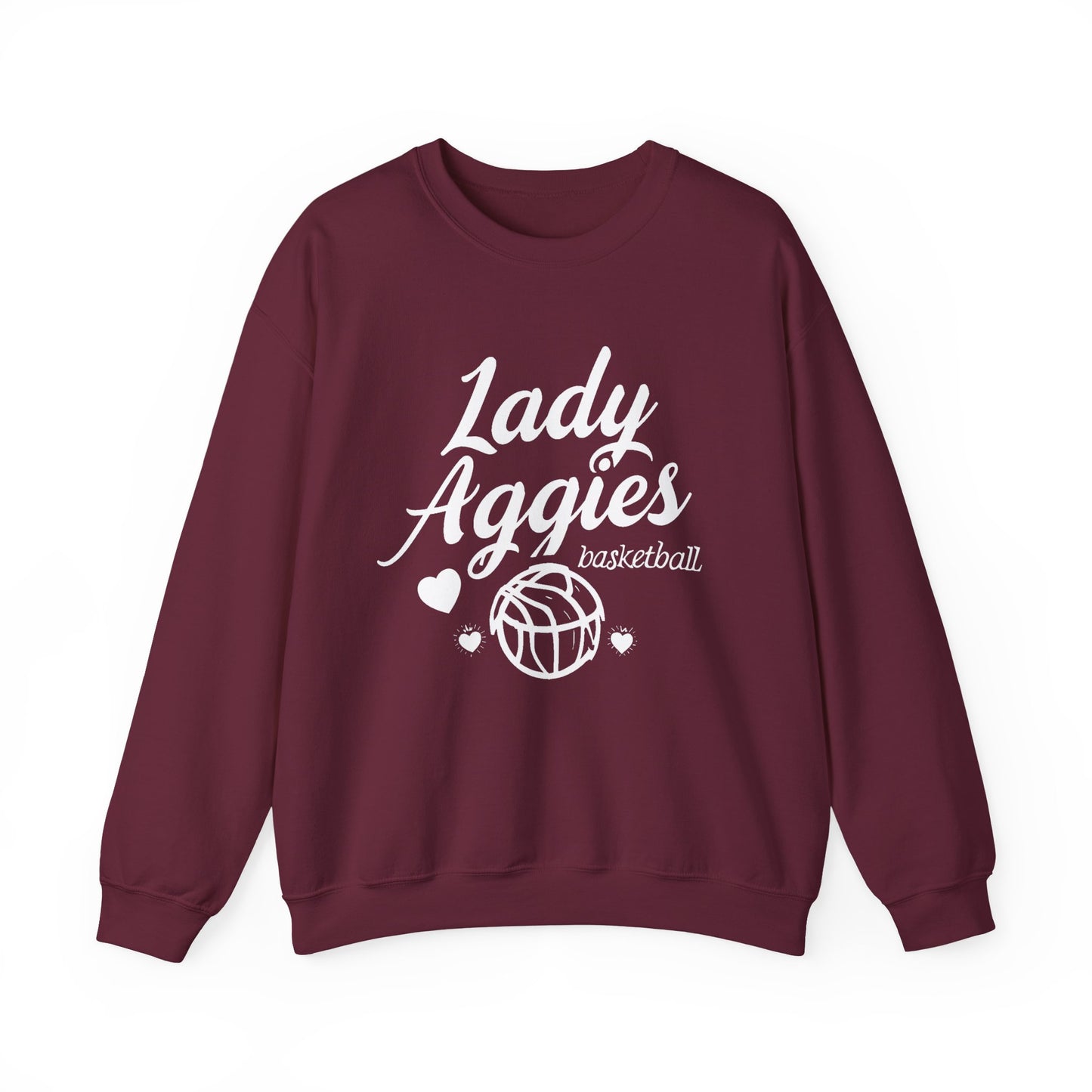 Adult Crewneck Sweatshirt \ Hamilton Aggies Basketball \ HABKG2