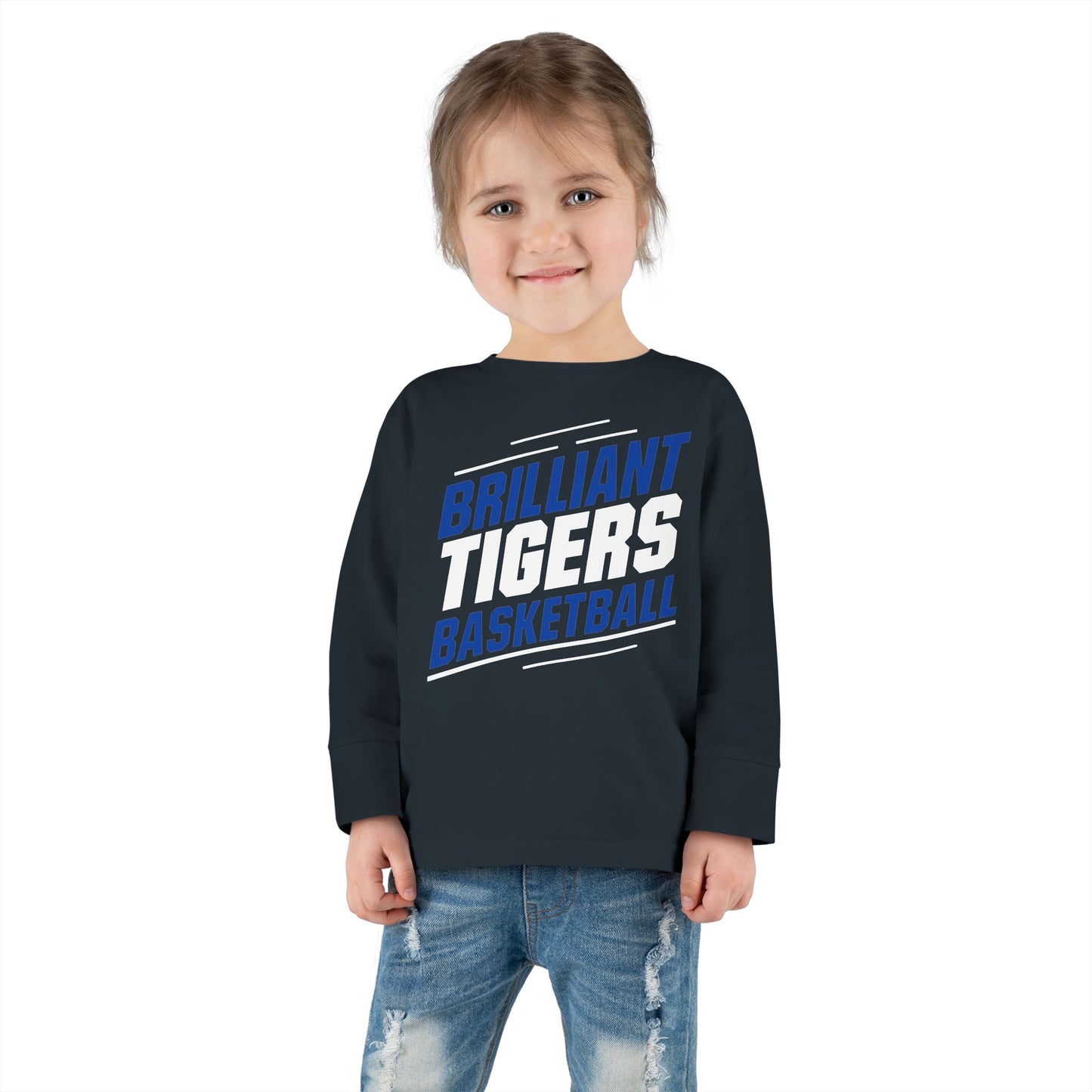 Toddler Long Sleeve Tee \ Brilliant Tigers Basketball \ BTBK2