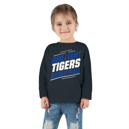 Toddler Long Sleeve Tee \ Brilliant Tigers Basketball \ BTBK2