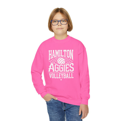 Youth Crewneck Sweatshirt \ Hamilton Aggies Volleyball \ HAV2