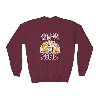 Youth Crewneck Sweatshirt \ It's a Great Day to be an Aggie! \ GDA4