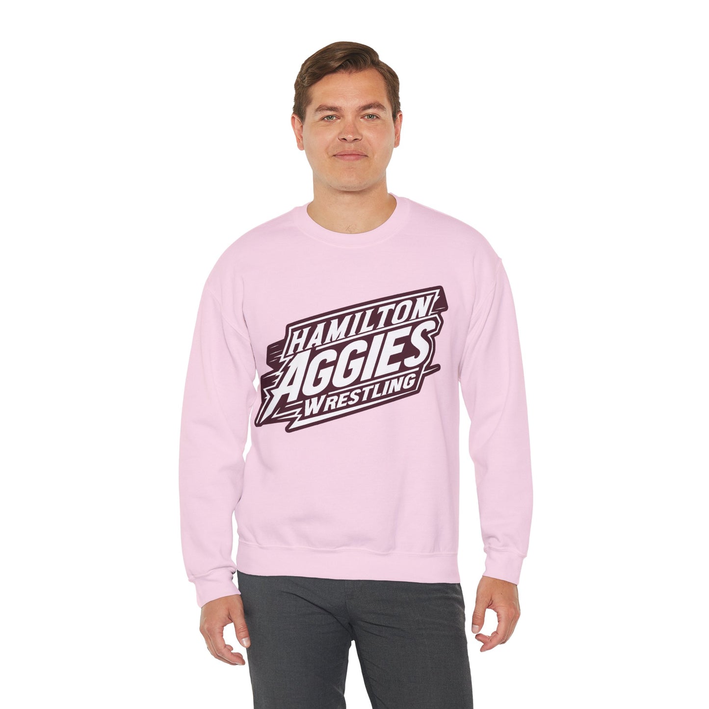 Adult Crewneck Sweatshirt \ Hamilton Aggies Wrestling \ HAW1