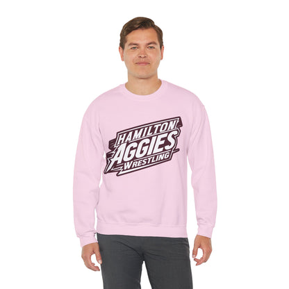 Adult Crewneck Sweatshirt \ Hamilton Aggies Wrestling \ HAW1