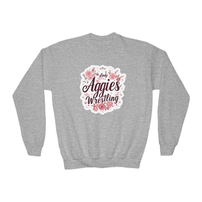 Youth Crewneck Sweatshirt \ Hamilton Aggies Wrestling \ HAWG1