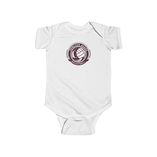 Short Sleeve Baby Bodysuit \ Hamilton Aggies Volleyball \ HAV1