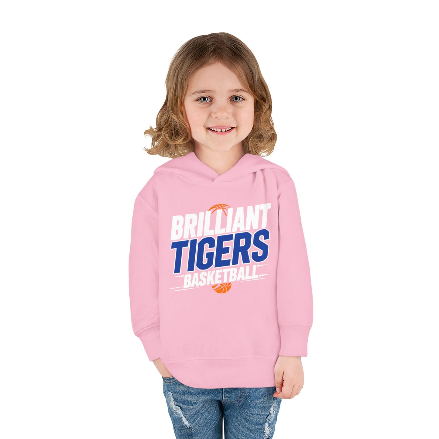 Toddler Hoodie Sweatshirt \ Brilliant Tigers Basketball \ BTBK1