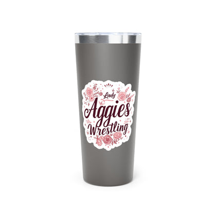 22oz Copper Insulated Tumbler \ Hamilton Aggies Wrestling \ HAWG1