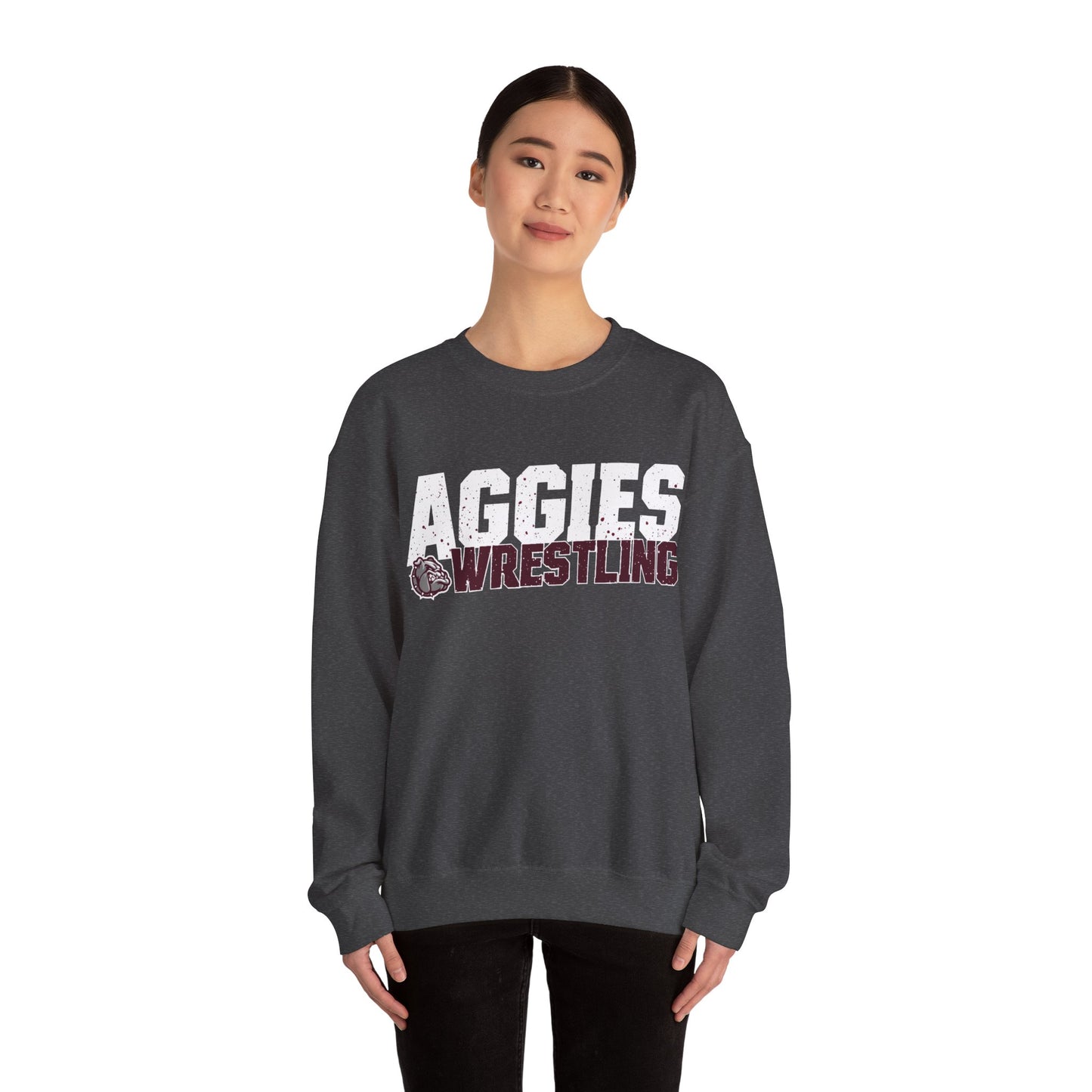 Adult Crewneck Sweatshirt \ Hamilton Aggies Wrestling \ HAW3