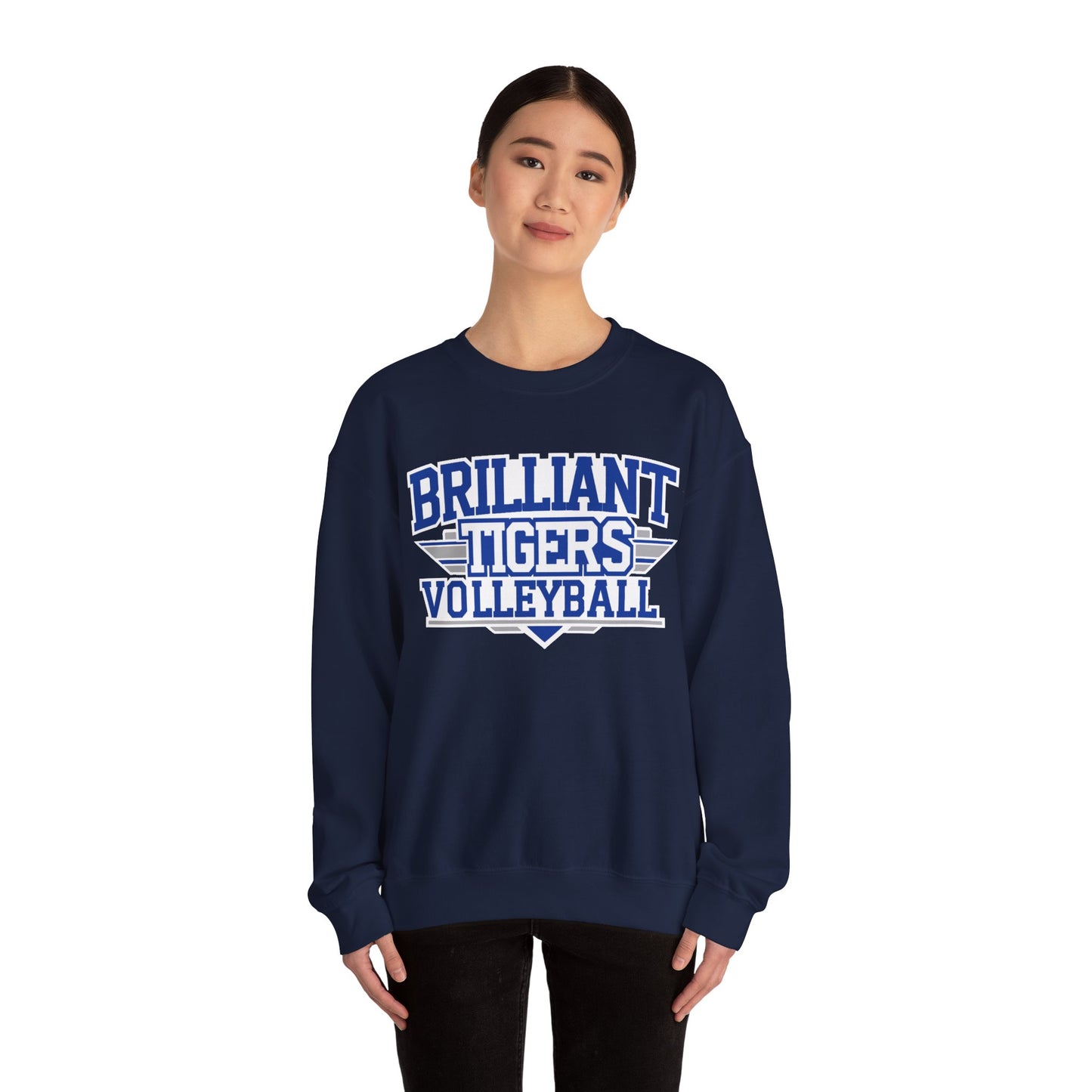 Adult Crewneck Sweatshirt \ Brilliant Tigers Volleyball \ BTV2