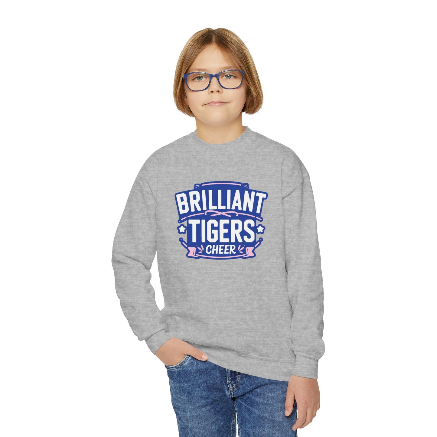 Youth Crewneck Sweatshirt \ Brilliant Tigers Cheer \ BTC2