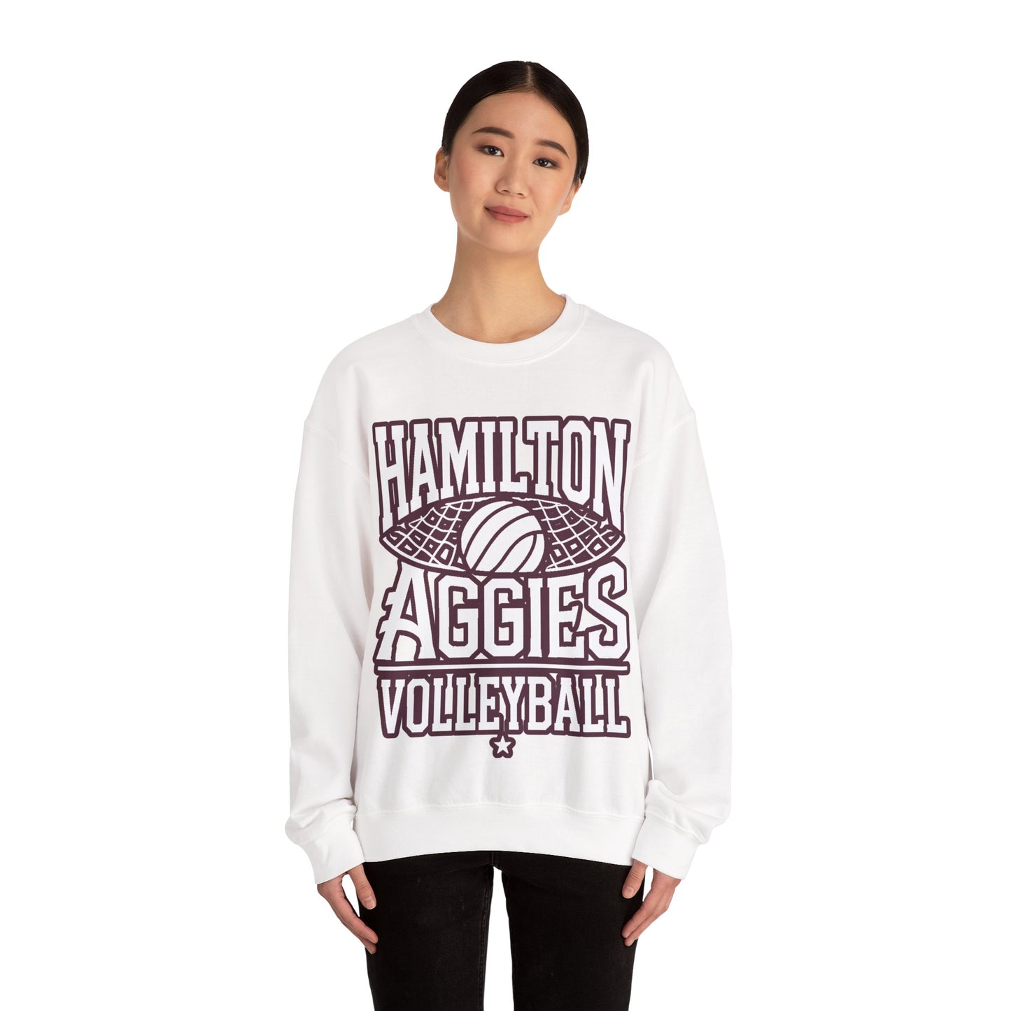 Adult Crewneck Sweatshirt \ Hamilton Aggies Volleyball \ HAV2