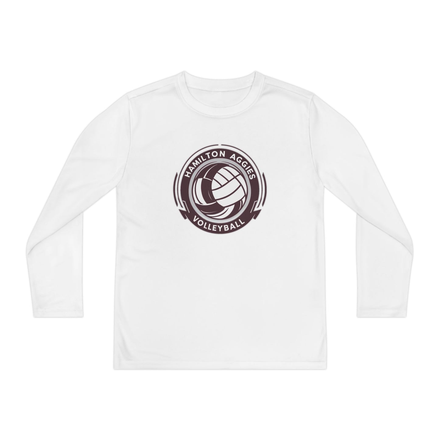 Adult Long Sleeve Tee \ Hamilton Aggies Volleyball \ HAV1