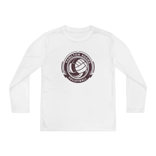 Adult Long Sleeve Tee \ Hamilton Aggies Volleyball \ HAV1