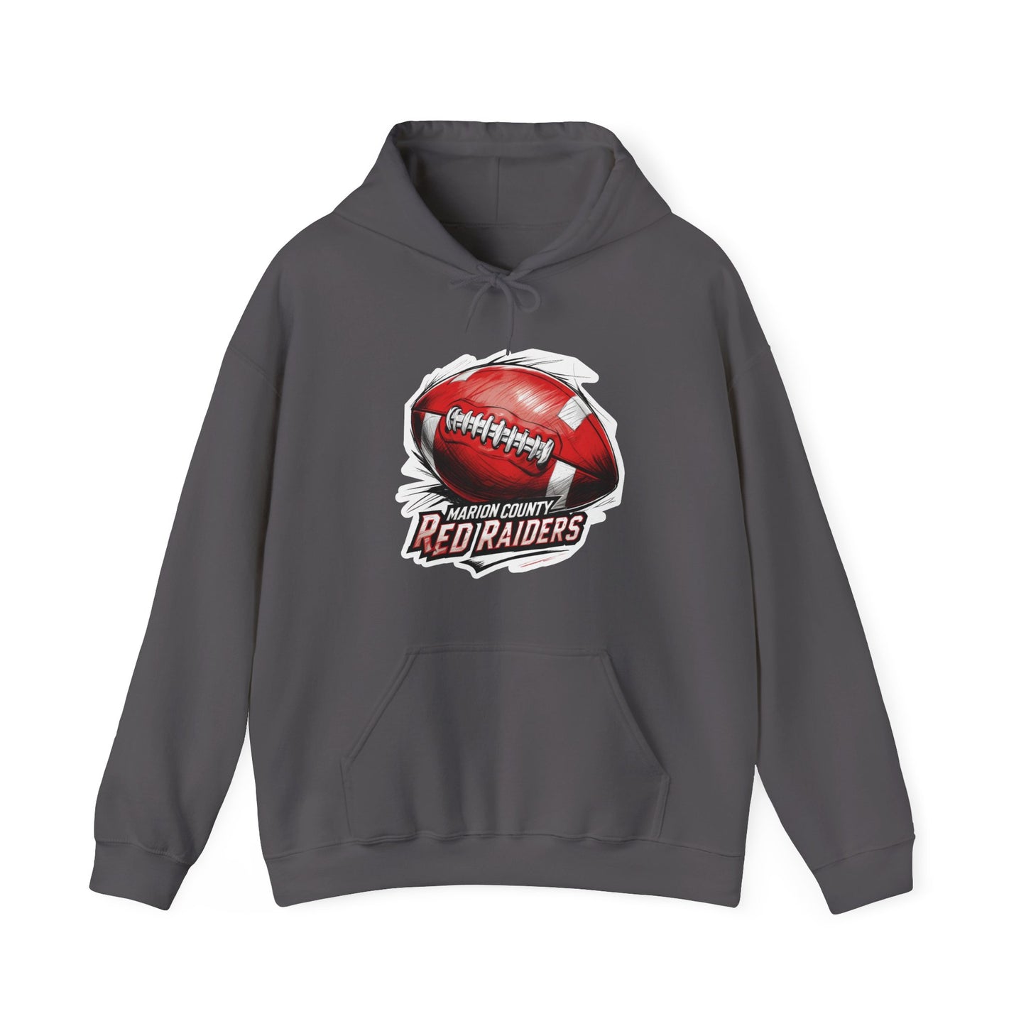 Adult Hoodie Sweatshirt \ Marion County Red Raiders Football \ MCF1