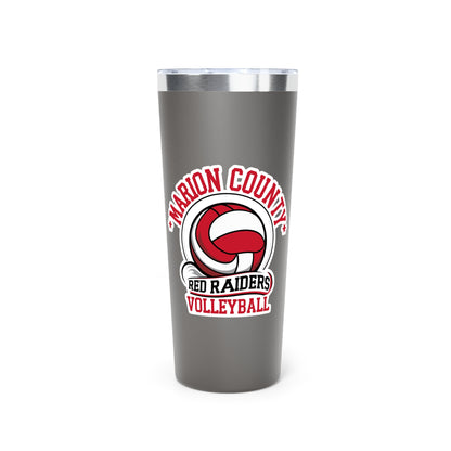 22oz Copper Insulated Tumbler \ Marion County Red Raiders Volleyball \ MCV1