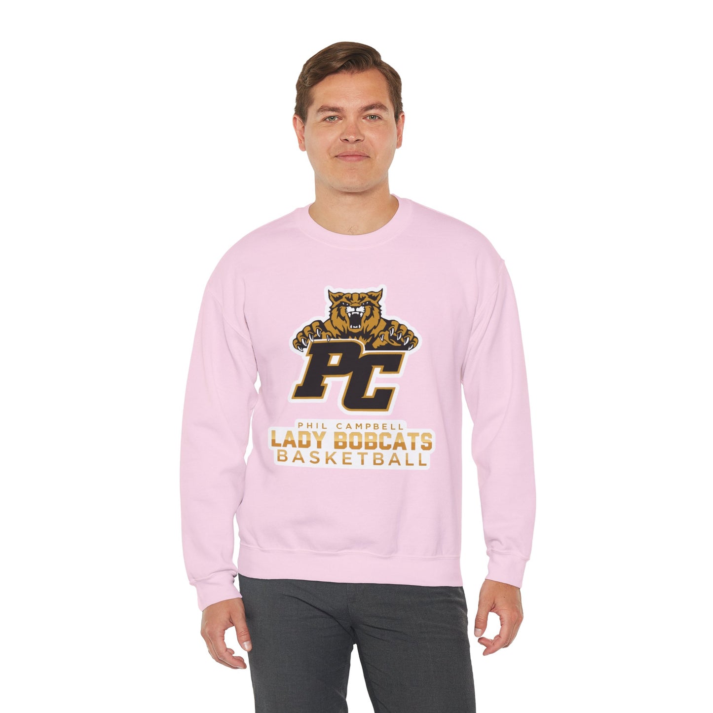 Adult Crewneck Sweatshirt \ Phil Campbell Bobcats Basketball \ PCBBKG1