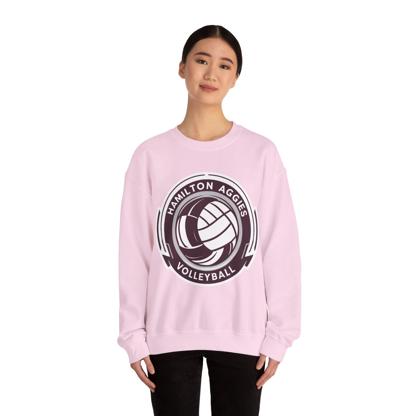Adult Crewneck Sweatshirt \ Hamilton Aggies Volleyball \ HAV1