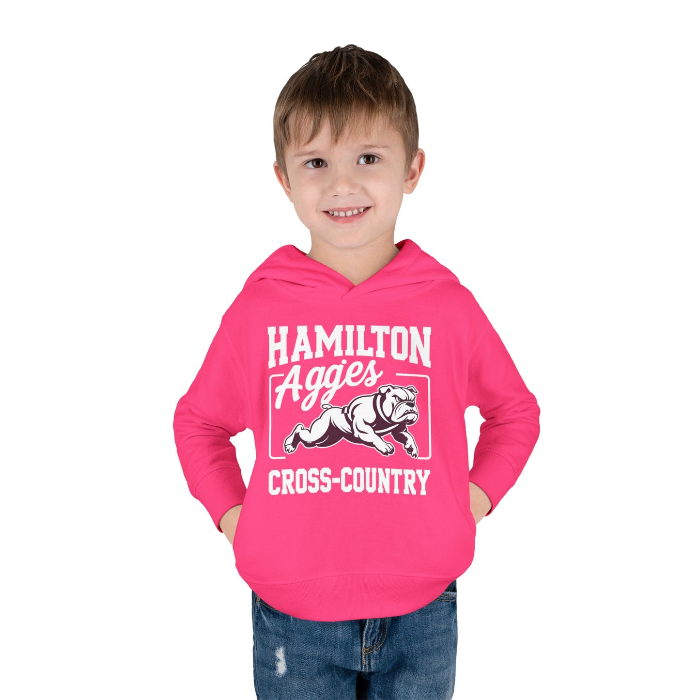 Toddler Hoodie Sweatshirt \ Hamilton Aggies Cross-Country \ HCC2
